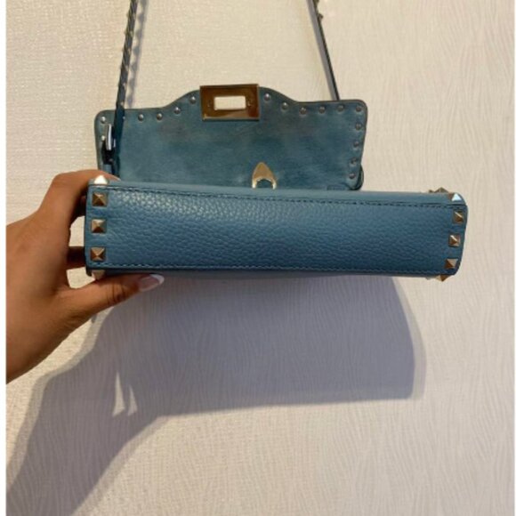 Valentino Rockstud Flip Lock Flap Bag Leather Medium - Picture 8 of 8